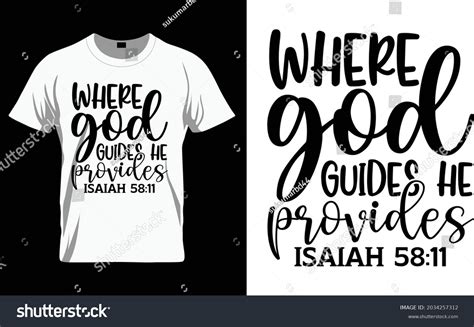 Vektor Stok Where God Guides He Provides Isaiah Tanpa Royalti