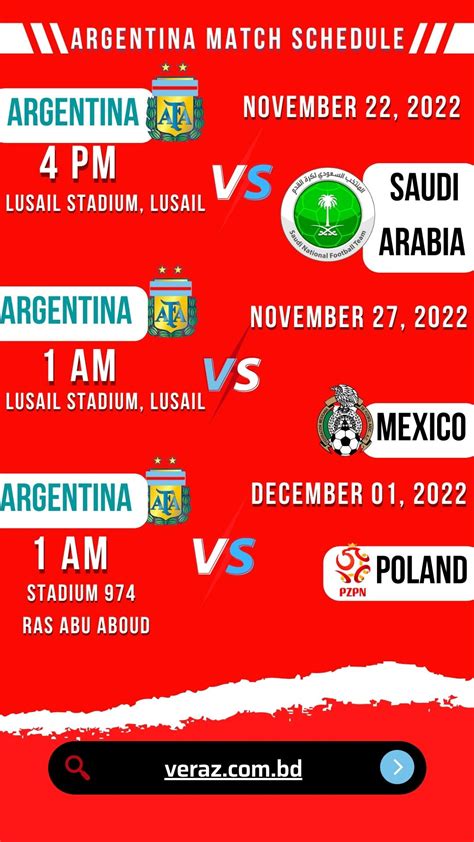 FIFA World Cup Argentina Match Schedule 2022