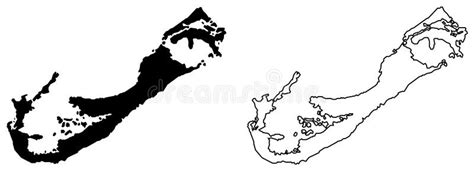 Bermuda Map Outline Stock Illustrations 193 Bermuda Map Outline Stock