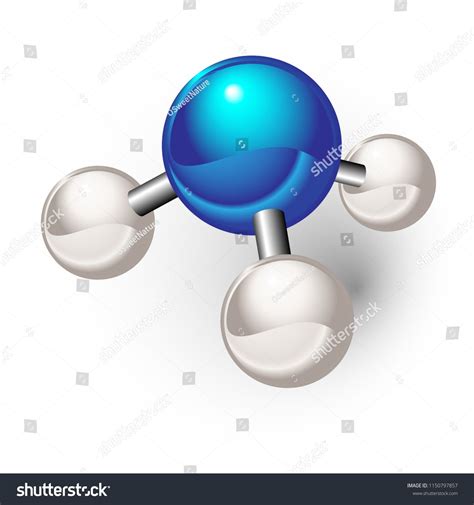 Chemical Model Of Ammonia Element Nh3 Molecule And Molecular Structure White Background Element