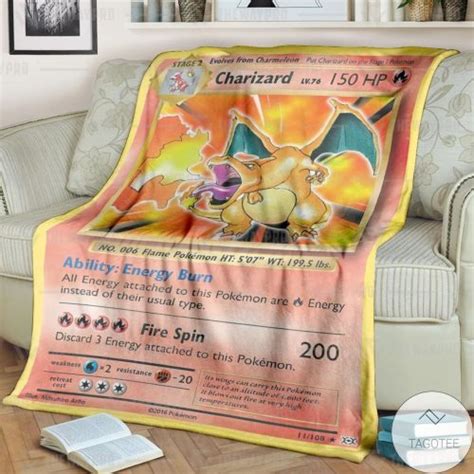 Anime Pokemon Charizard Evolutions Custom Blanket Pixeltee