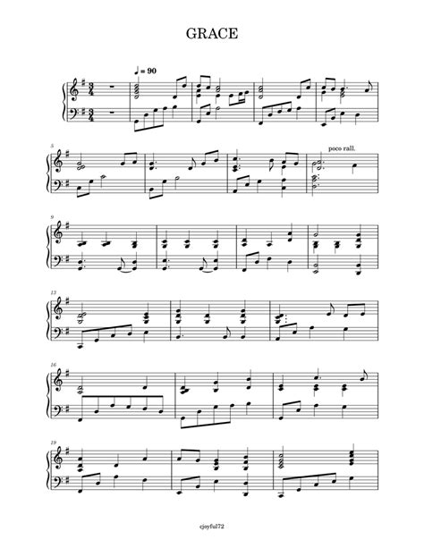 Grace Sheet Music For Piano Solo