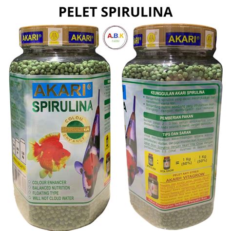 Jual Pelet Akari Spirulina 300gr Makanan Ikan Pakan Ikan Hias Kura Kura