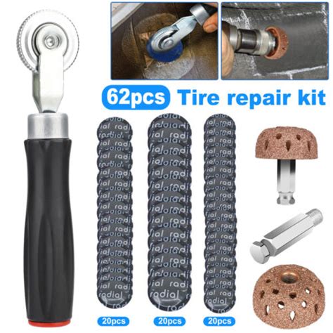 62PCS Vehicles Tire Repair Kit DIY Punctures Flat For Car Motorcycle