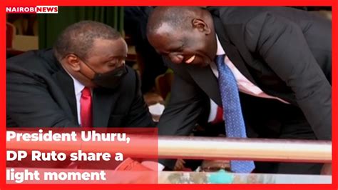 Uhuru Ruto Share A Light Moment During Mashujaa Day Fete YouTube