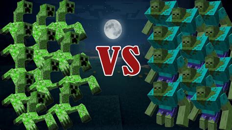 Mutant Creepers Vs Mutant Zombies Minecraft Youtube