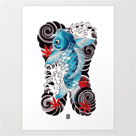 Irezumi Tattoo Koi Art Print by FlushDelay | Society6