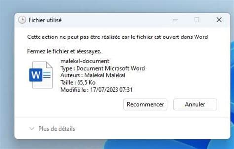 Le Fichier Est Ouvert Dans Un Autre Programme Solutions Malekal