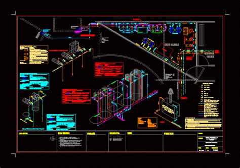 Sistema Hidraulico De Equipos De Bombeo Y Filtrado En Autocad