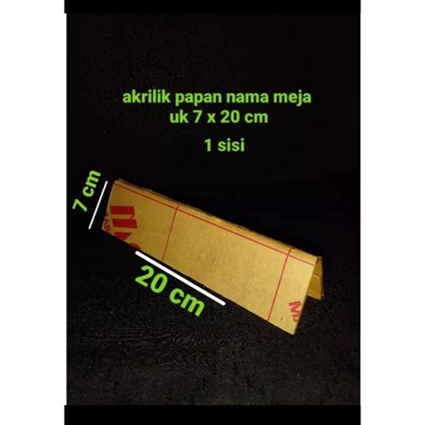 Jual Akrilik Bening Papan Nama Model Segitiga 1sisi 7x20cm Tebal 2mm