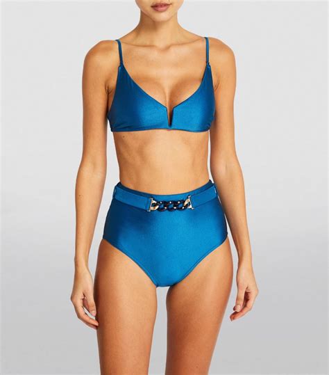 Womens ZIMMERMANN Blue Chain Link Bikini Bottoms Harrods UK