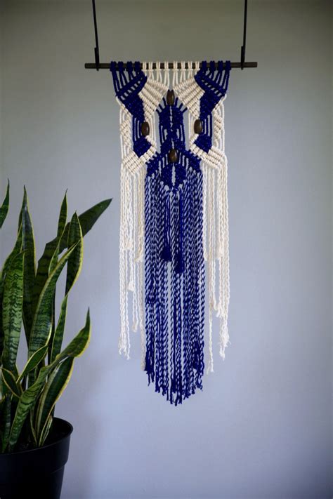 This Macrame Wall Hanging Was Made From Mm Natural White And Hand Dyed