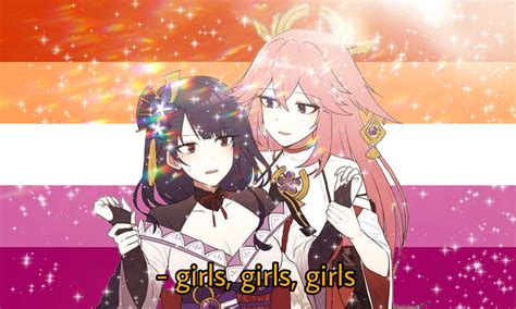 Pin By On Ei X Yae Miko Lesbian Save Anime