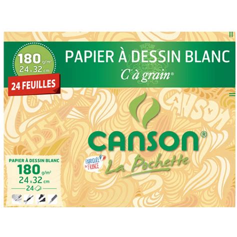 CANSON Canson Maxi pochette de papier à dessin blanc 24x32cm à grain