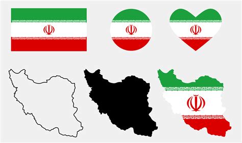 Islamic Republic of Iran map flag icon set 8132099 Vector Art at Vecteezy