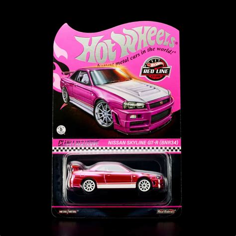 โมเดลรถเหลก Hotwheels nissan skyline GT R BNR34 2023 RED LINE CLUB ลขสทธแท Hot wheels