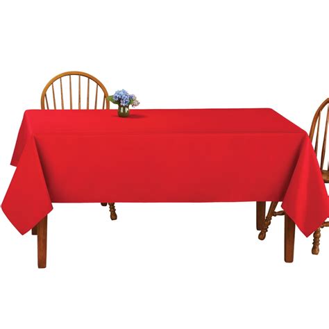 Collections Etc Basic Rectangular Tablecloth Table Linens Red