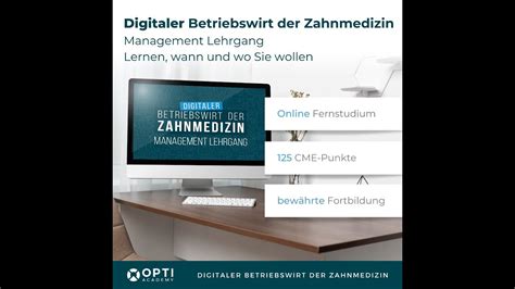 Digitaler Management Lehrgang Betriebswirt In Der Zahnmedizin Youtube