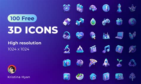 3d Icons Pack By Kristina Hyan Figma