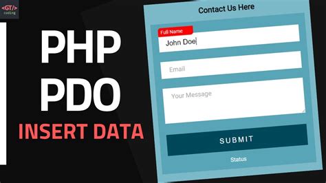 How To Insert Data Into Mysql Using Php Pdo Youtube