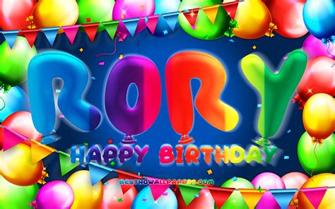 Download Wallpapers Happy Birthday Rory 4k Colorful Balloon Frame