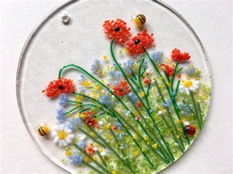 Diy Fused Glass Art Craft Kit Wild Flower Meadow By North Etsy Uk