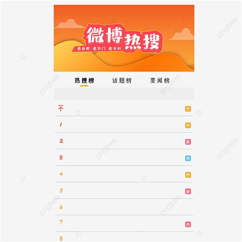 Weibo Hot List Weibo Weibo Hot Search Hot Search Png And Vector With Transparent Background
