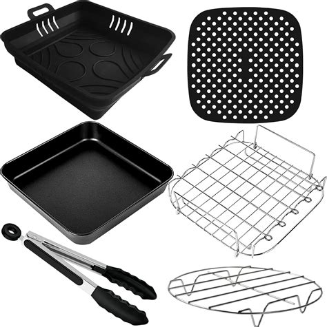 Moleath Air Fryer Accessories 9 Inch 23cm Air Fryer Accessory Set With Silicone Air Fryer Liner