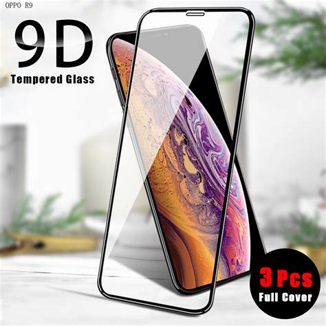 3Pcs 9D Tempered Glass For OPPO R9 R9S R15 R17 Pro Reno 2 2F 3 4 4F 5