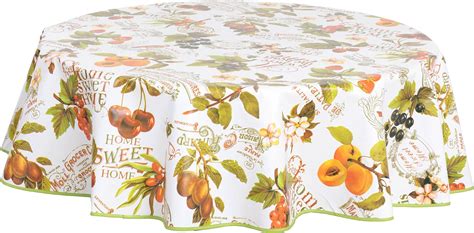 Home Direct Nappe Toile Cir E Pvc Ronde Cm Feuilles Rouge Amazon