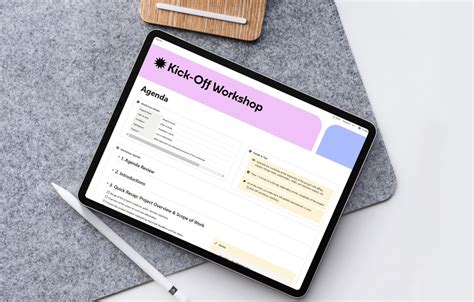 Presentation Design Kick Off Workshop Agenda Notion Template
