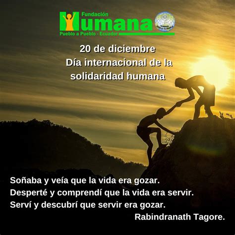 D A Internacional De La Solidaridad Humana Fundaci N Humana Pueblo A