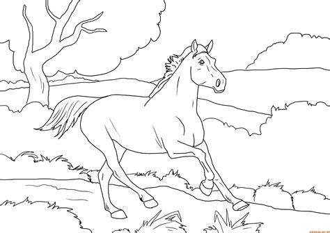 Coloriage Cheval Au Galop Gratuit à Imprimer