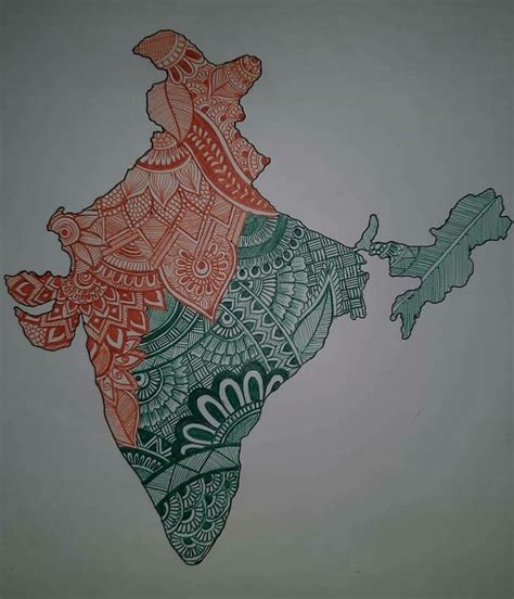 Map of india with mandala art | Mandala art, Art, Mandala