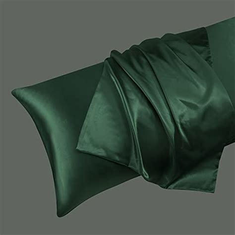 Ersmak Satin Body Pillow Cover Set Of X Inches Dark Green Ultra