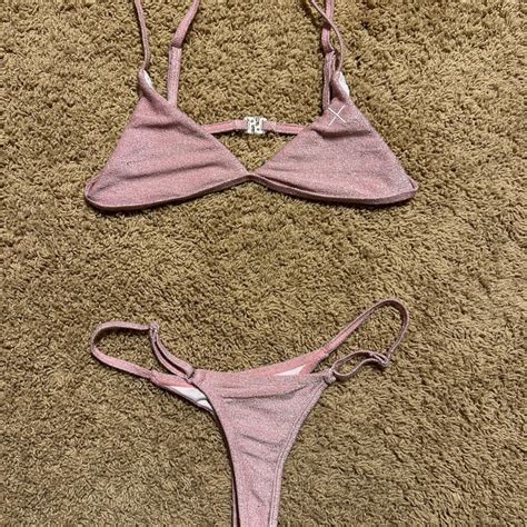Boutine La Sparkly Minimal Bikini Top And Bottom Depop