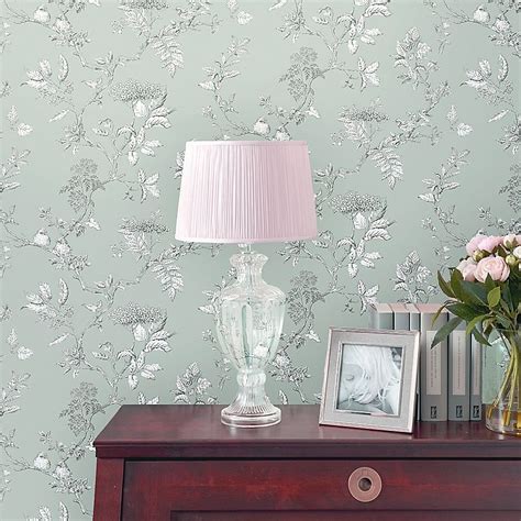 Laura Ashley Elderwood Duck Egg Wallpaper Create A Fresh And Modern