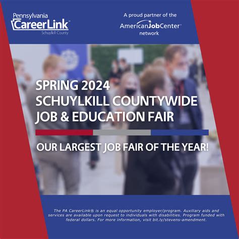 Join Us At The Spring 2024 Schuylkill Countywide Job Education Fair