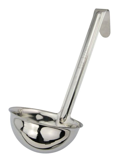 Winco LDI 60SH Stainless Steel One Piece Short Handle Ladle 6 Oz