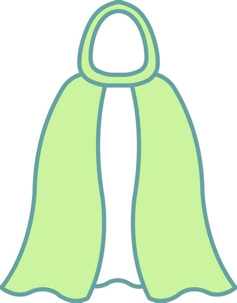 Cape Or Cloak Icon In Green And White Color Vector Art At