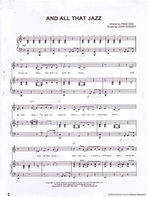 All That Jazz (Sheet Music) | PDF