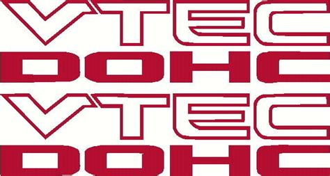 Vtec Dohc Pack Red Emblem Vinyl Sticker Honda Civic Decal Euro