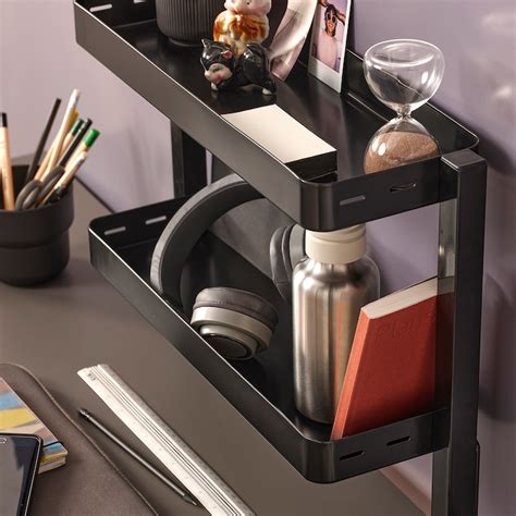 VATTENKAR desktop shelf, black, 19 ¼x6" - IKEA