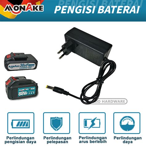 Jual MONAKE Charger Bor Cordless Baterai 21v 36v 48v 88v Volt Charger