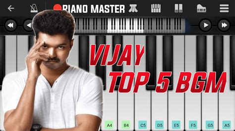 Vijay Top 5 Bgm Piano Tutorial Tamil Piano Perfect Piano Youtube