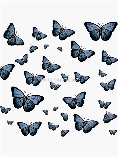 Blue Butterfly Pack Sticker For Sale By Jenn Martinez Redbubble