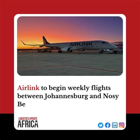 Airlink To Begin Weekly Flights Between Johannesburg And Nosy Be