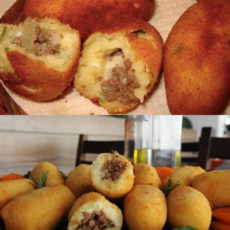 Bolinho de batata recheado carne moída Veja a Receita