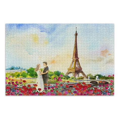 Alaza Eiffel Tower Romantic Valentines Day Jigsaw Puzzles For Adults