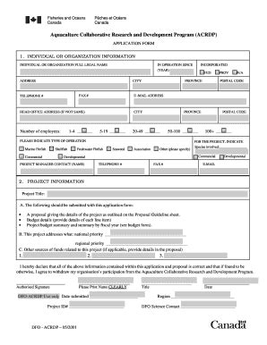 Fillable Online Dfo Mpo Gc ACRDPapplic Form E Logo PDF Fax Email Print